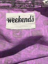 Load image into Gallery viewer, 1980's Purple Geometric Cotton Button Up Size L
