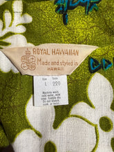 Load image into Gallery viewer, 1960's Royal Hawaiian Hibiscus Print Aloha Shirt Size L
