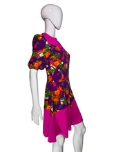 Load image into Gallery viewer, Colorful floral-patterned dress on a mannequin against a white background
