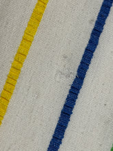 Load image into Gallery viewer, Close-up of fabric with colorful  stripes on a gray background
