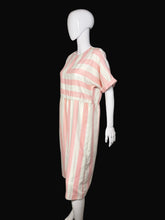 Load image into Gallery viewer, Pink and white striped dress on a mannequin
