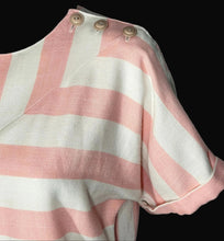 Load image into Gallery viewer, Pink and white striped fabric on a white background
