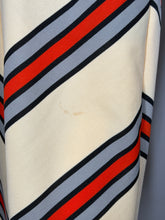 Load image into Gallery viewer, Fabric with red, grey, and black diagonal stripes on a white background
