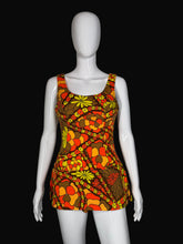 Load image into Gallery viewer, Colorful vintage swimsuit on a mannequin
