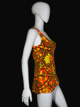Load image into Gallery viewer, Colorful vintage swimsuit on a mannequin

