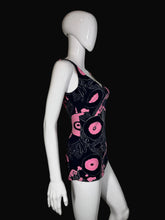 Load image into Gallery viewer, Navy blue and pink bathing suit on a mannequin
