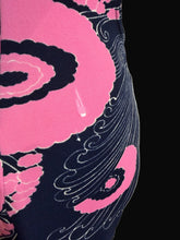 Load image into Gallery viewer, Navy blue and pink bathing suit on a mannequin with a small snag
