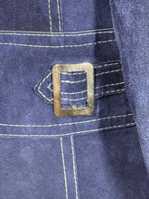 Load image into Gallery viewer, 1970's Blue Leather Penny Lane Coat Size S/M
