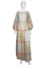 Load image into Gallery viewer, 1970's Rainbow Floral Maxi Dress Size S/M
