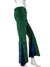 Load image into Gallery viewer, Green and Blue Bell Bottoms against a white background
