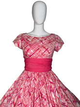 Load image into Gallery viewer, Mannequin wearing a pink and white patterned dress
