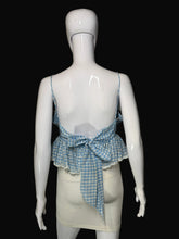 Load image into Gallery viewer, 1970's Blue and White Gingham Eyelet Tank Size S/M

