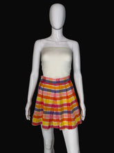 Load image into Gallery viewer, 1970's Seersucker Plaid Mini Skirt - Size S
