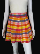 Load image into Gallery viewer, 1970's Seersucker Plaid Mini Skirt - Size S

