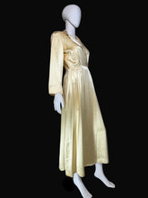 Load image into Gallery viewer, 1940's Cream Satin Quilted Dressing Robe - SIze S
