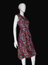 Load image into Gallery viewer, 1960's French Silk Twill Checkered Day Dress - Size M
