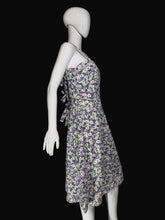 Load image into Gallery viewer, 1970's Purple Floral Cotton Sun Dress - Size M
