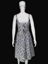 Load image into Gallery viewer, 1970's Purple Floral Cotton Sun Dress - Size M
