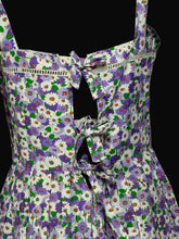Load image into Gallery viewer, 1970's Purple Floral Cotton Sun Dress - Size M
