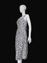Load image into Gallery viewer, 1970's Purple Floral Cotton Sun Dress - Size M

