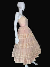 Load image into Gallery viewer, 1950's Baby Pink Fit and Flare Party/Prom Dress - SIze XS
