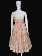 Load image into Gallery viewer, 1950's Baby Pink Fit and Flare Party/Prom Dress - SIze XS
