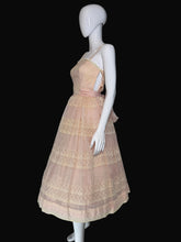 Load image into Gallery viewer, 1950's Baby Pink Fit and Flare Party/Prom Dress - SIze XS
