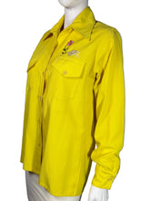 Load image into Gallery viewer, 1970's Yellow Hand Embroidered Cat Shirt/Jacket - Size L
