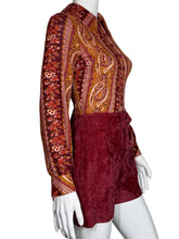 Load image into Gallery viewer, 1960's Mod Crushed Velvet Romper and Jacket Set - Size S
