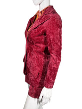 Load image into Gallery viewer, Mannequin wearing a red velvet garment against a plain wall.
