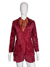Load image into Gallery viewer, 1960's Mod Crushed Velvet Romper and Jacket Set - Size S
