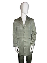 Load image into Gallery viewer, A men's two-piece suit with a white windowpane plaid pattern.
