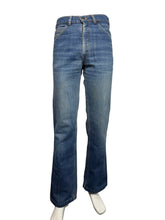 Load image into Gallery viewer, Blue jeans against a white background.
