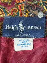Load image into Gallery viewer, 1990's Ralph Lauren Paisley Velour Smoking Jacket - Size L
