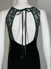 Load image into Gallery viewer, 1990's Midnight Green Sequin and Velvet Prom Gown - Size XS
