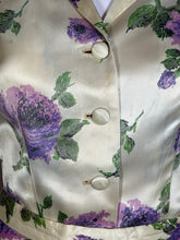 Load image into Gallery viewer, 1950's Alex Coleman Floral Satin Quilted Skirt Set - Size S

