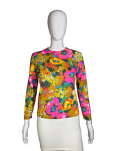 Load image into Gallery viewer, Colorful floral-patterned top on a mannequin against a neutral background
