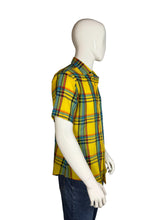 Load image into Gallery viewer, Mannequin wearing a yellow plaid shirt on a plain background
