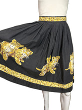 Load image into Gallery viewer, 1950's Novelty Print Leopard Cub Full Sweep Skirt Size XS
