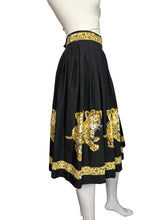 Load image into Gallery viewer, 1950's Novelty Print Leopard Cub Full Sweep Skirt Size XS
