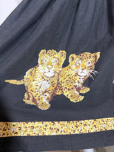 Load image into Gallery viewer, 1950's Novelty Print Leopard Cub Full Sweep Skirt Size XS
