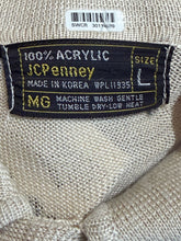 Load image into Gallery viewer, 1960's Striped Knit Short Sleeve Sweater - Size L
