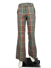 Load image into Gallery viewer, Plaid bell-bottom pants on mannequin against a plain background
