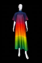 Load image into Gallery viewer, A rainbow gradient short-sleeve dress displayed on a white mannequin.
