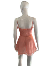 Load image into Gallery viewer, 1960&#39;s Pink Chiffon and Lace Babydoll Nightie Size M/L
