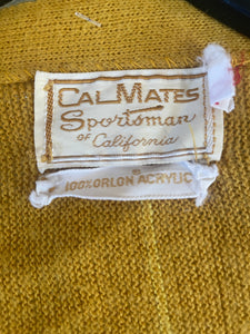 1950’s CalMates Mustard Yellow Cardigan Size L