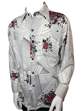 Load image into Gallery viewer, 1970&#39;s Floral and Geometric Disco Shirt Size L/XL
