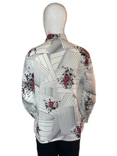 Load image into Gallery viewer, 1970&#39;s Floral and Geometric Disco Shirt Size L/XL
