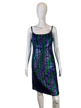 Load image into Gallery viewer, 1960&#39;s Striped Sequin Gene Shelley Cocktail Dress Size M
