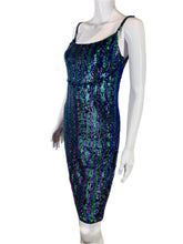 Load image into Gallery viewer, 1960&#39;s Striped Sequin Gene Shelley Cocktail Dress Size M
